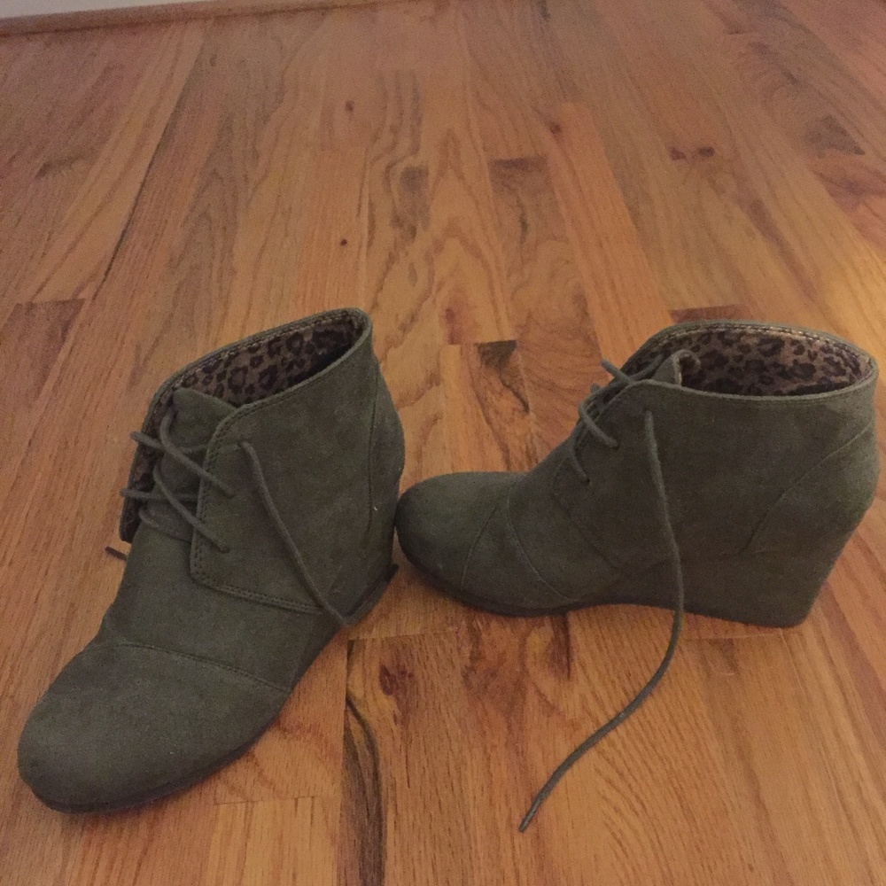 Olive Green Booties